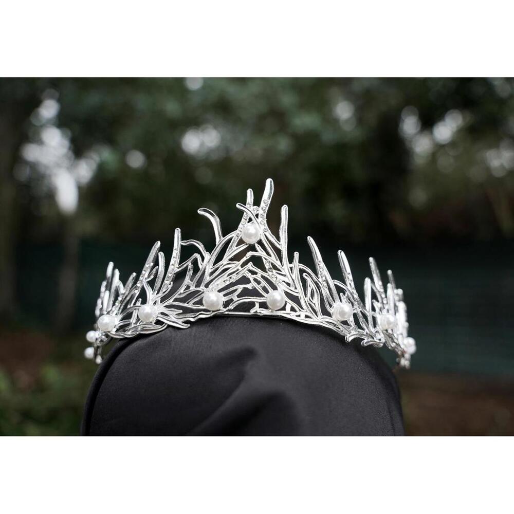 Ice Queen Woodland Tiara Bridal Silver Spikey Winter Crown Birthday Wedding